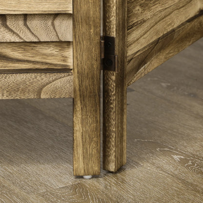 5.6 Ft Room Divider, 4 Panel Folding Privacy Screen, Brown Room Dividers at Gallery Canada