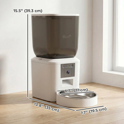 Distributeur automatique pour chat avec caméra, WiFi 2.4G, 8L, double alimentation