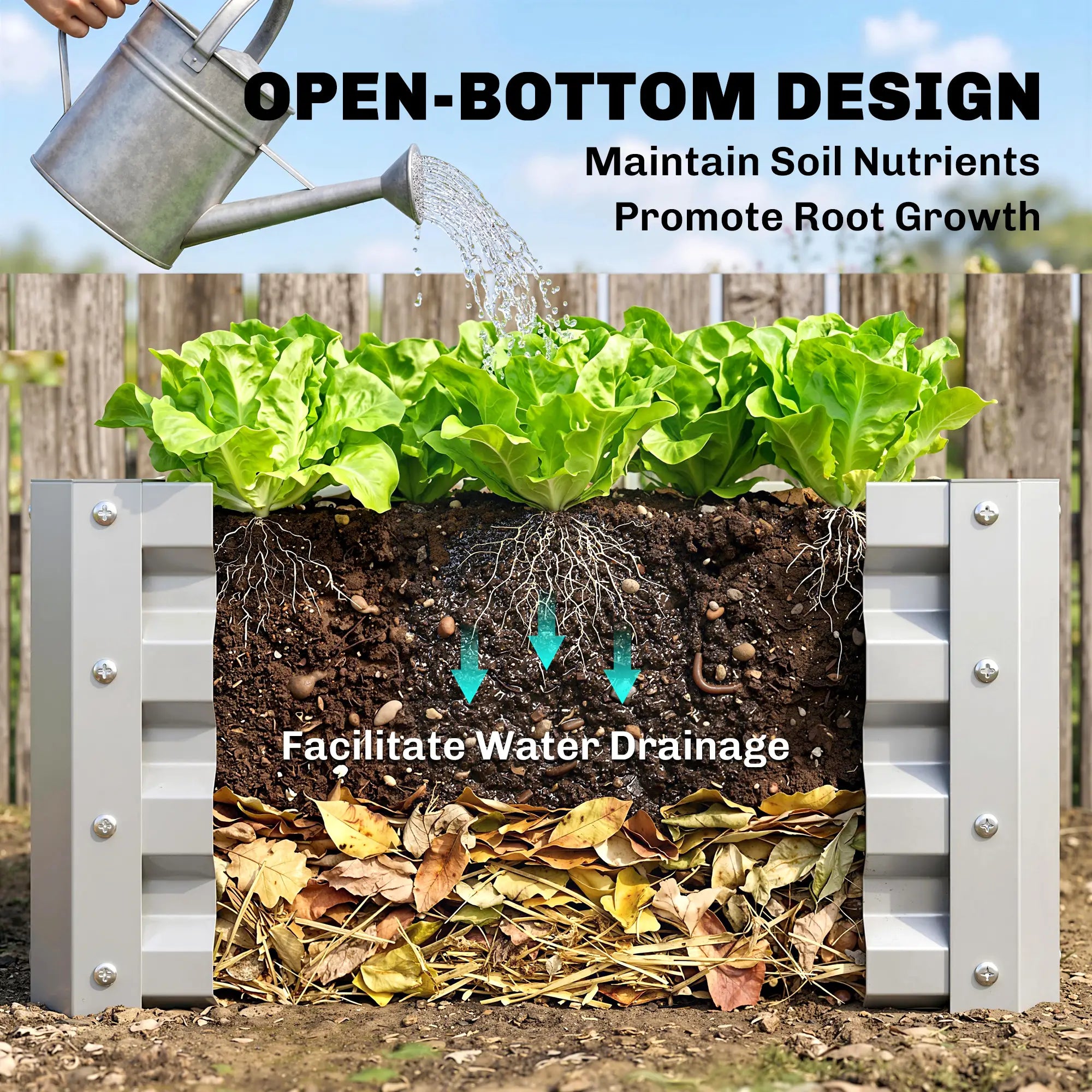 2' x 2' x 1' Raised Garden Bed, Galvanised Steel Frame, Vegetables, Flowers, Herbs, Silver Raised Garden Beds at Gallery Canada