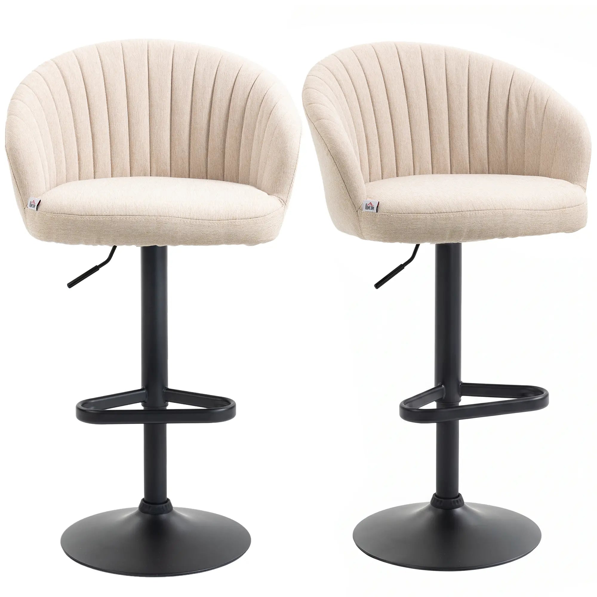 Swivel Counter Height Barstools Set of 2, Adjustable Height, Beige Bar Stools at Gallery Canada