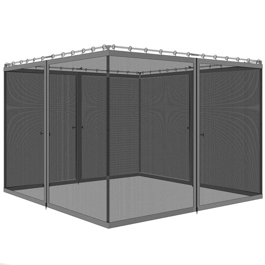 Replacement Mosquito Netting, 13' x 13', Black, Dark Grey Gazebo Sidewalls Dark Grey at Gallery Canada