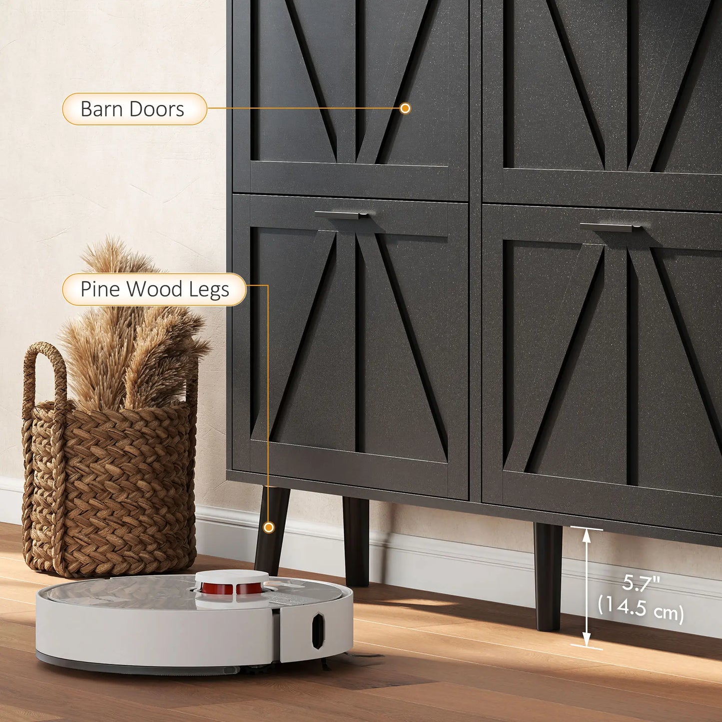 Shoe Storage Cabinet, 4 Flip Drawers, Farmhouse Narrow, Black Shoe Storage Cabinets & Racks at Gallery Canada
