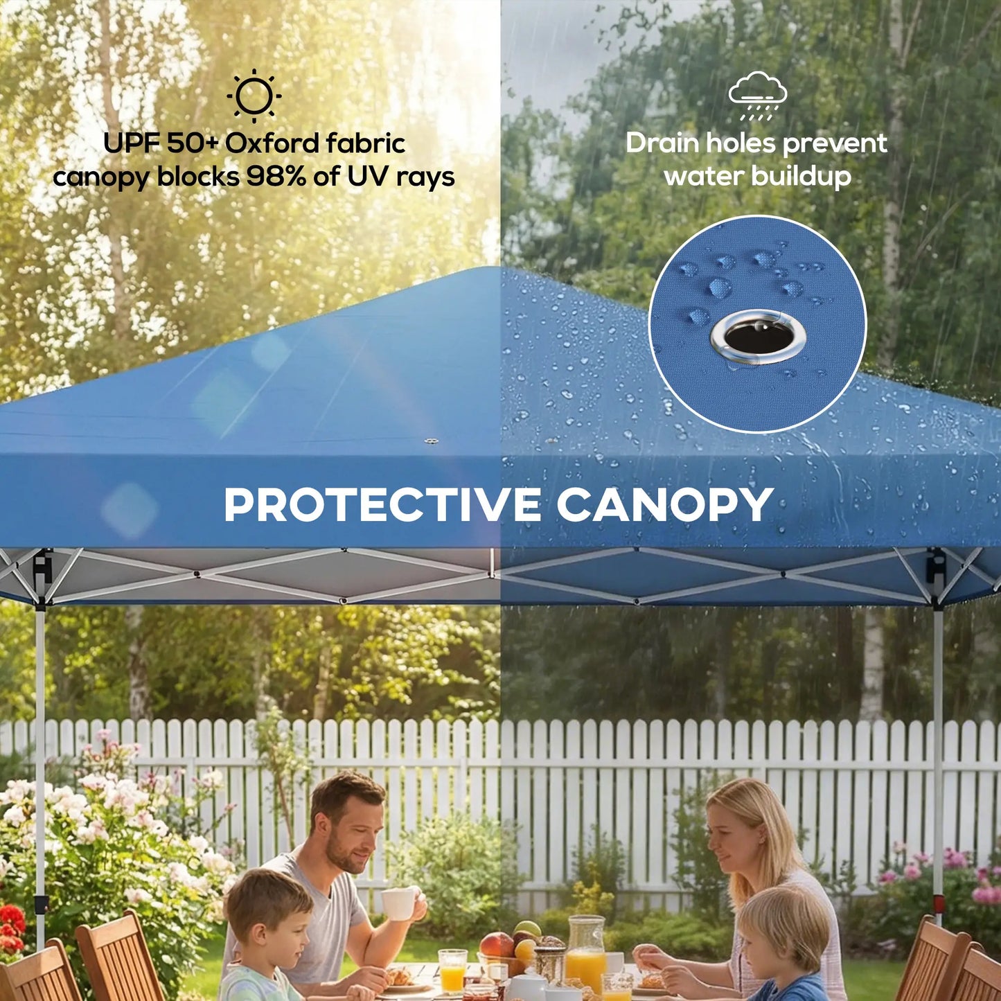 Waterproof Pop Up Canopy Tent, 9.8' x 9.8', With Carrying Bag, Blue Pop Up Canopies at Gallery Canada