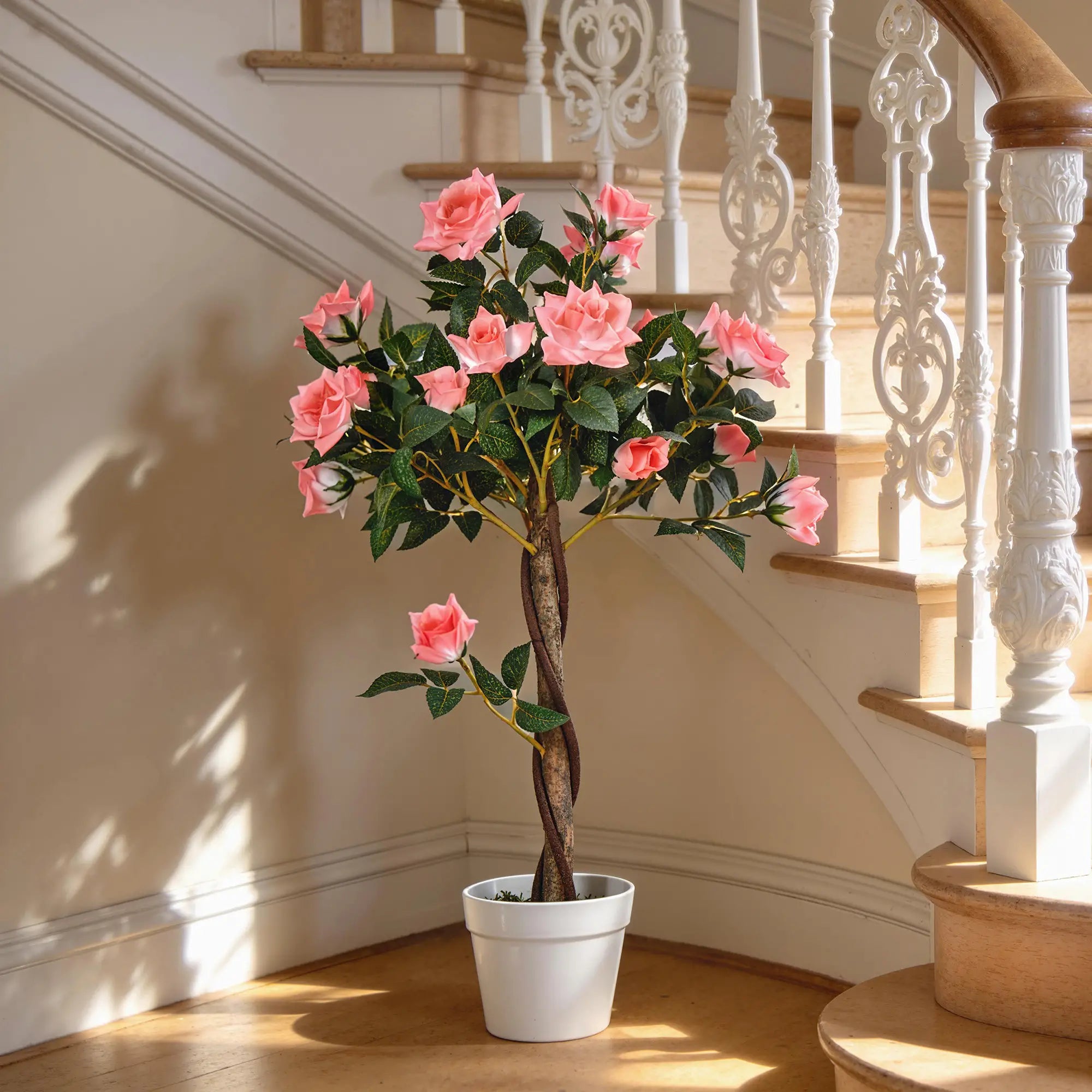 3FT Pink Rose Artificial Plant in Pot, Fake Plant for Home Decor, Pink Artificial Trees at Gallery Canada