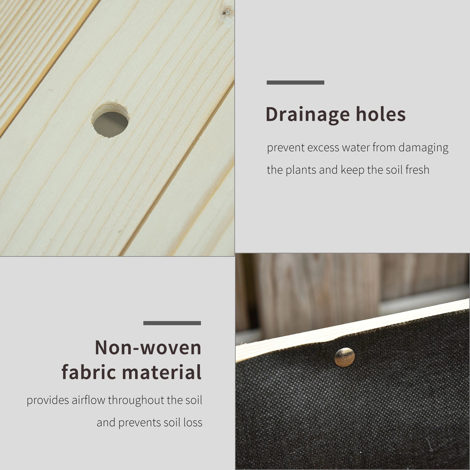 Mobile Raised Garden Bed, Wood Planter Box w/ Wheels, Storage Shelf, Natural Elevated Garden Beds at Gallery Canada