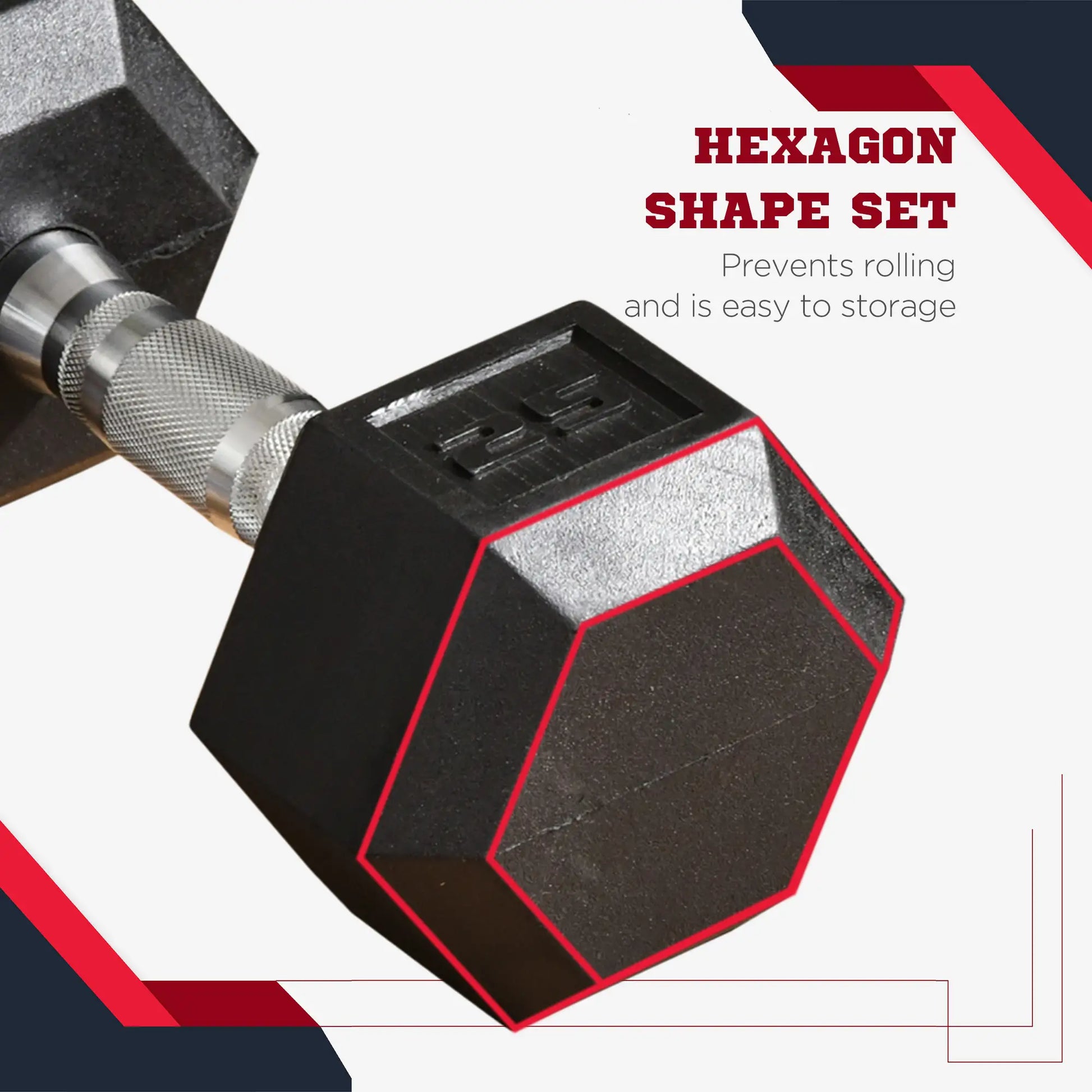 Rubber Dumbbells Weight Set, 50lbs Total, 25lbs Each, Black Dumbbells & Barbells at Gallery Canada