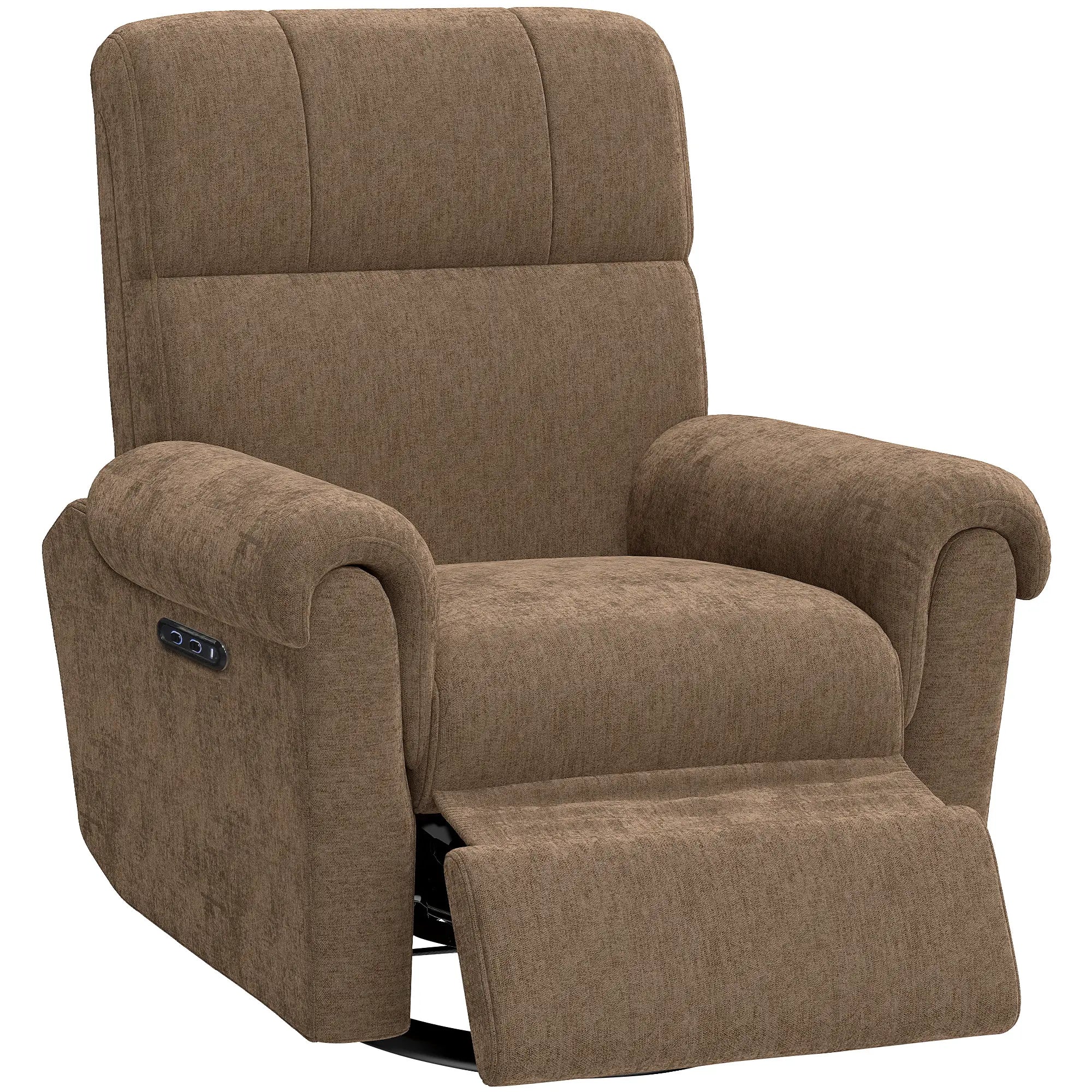 Power Recliner Chair, Fabric Upholstered, USB Ports, Swivel Rocking, Footrest Sofas & Reclining Chairs at Gallery Canada