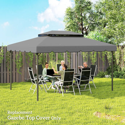 13' x 10' Gazebo Replacement Canopy, Double Vented Roof, Grey Gazebo Canopy Replacement at Gallery Canada