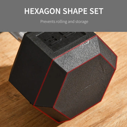 35lbs Rubber Hex Dumbbells, Hand Weight, Fitness Training, Black Dumbbells & Barbells at Gallery Canada