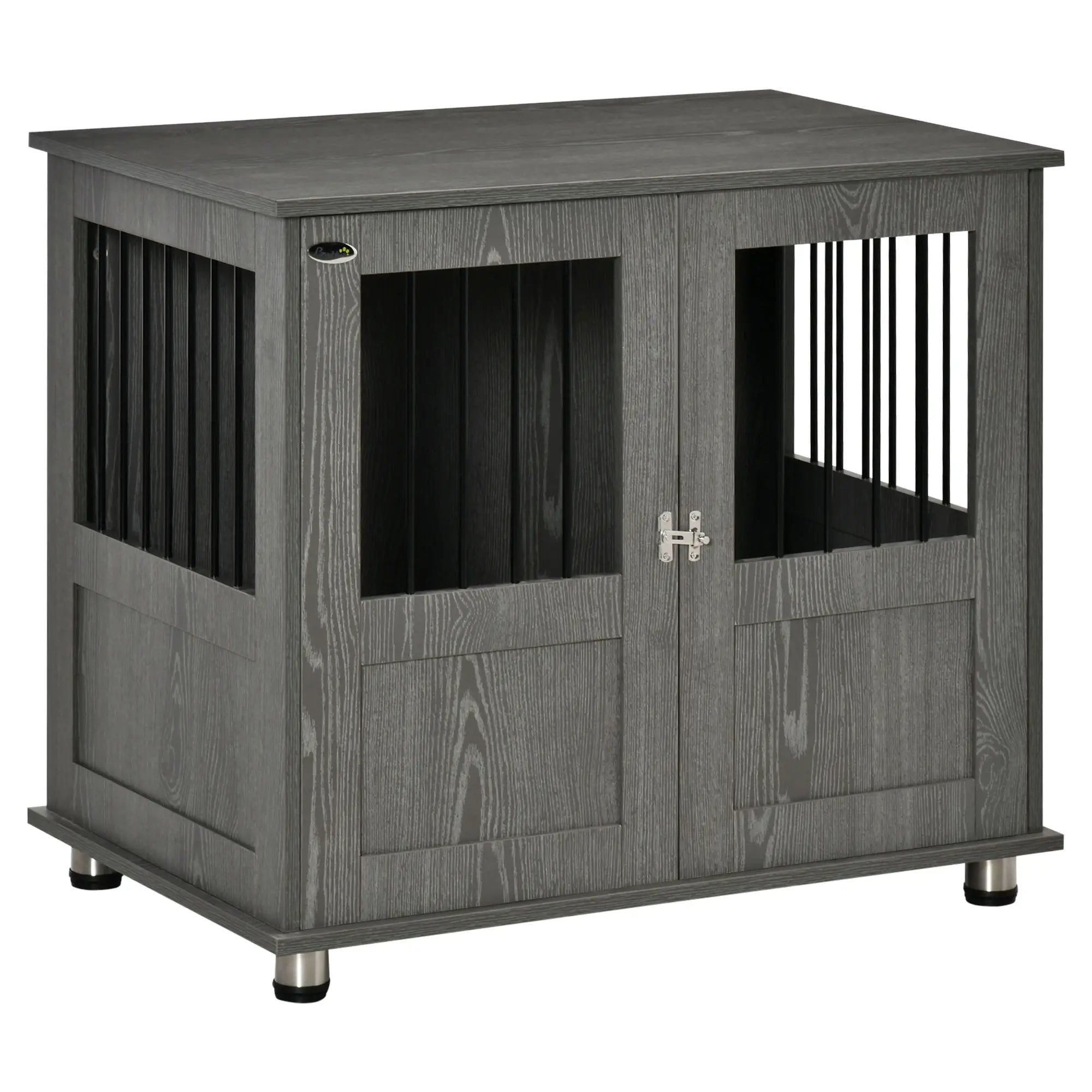 Dog Crate Furniture, Lockable Magnetic Door, Adjustable Feet, Grey Houses, Kennels & Pens at Gallery Canada