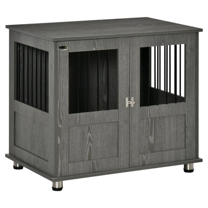 Dog Crate Furniture, Lockable Magnetic Door, Adjustable Feet, Grey Houses, Kennels & Pens at Gallery Canada