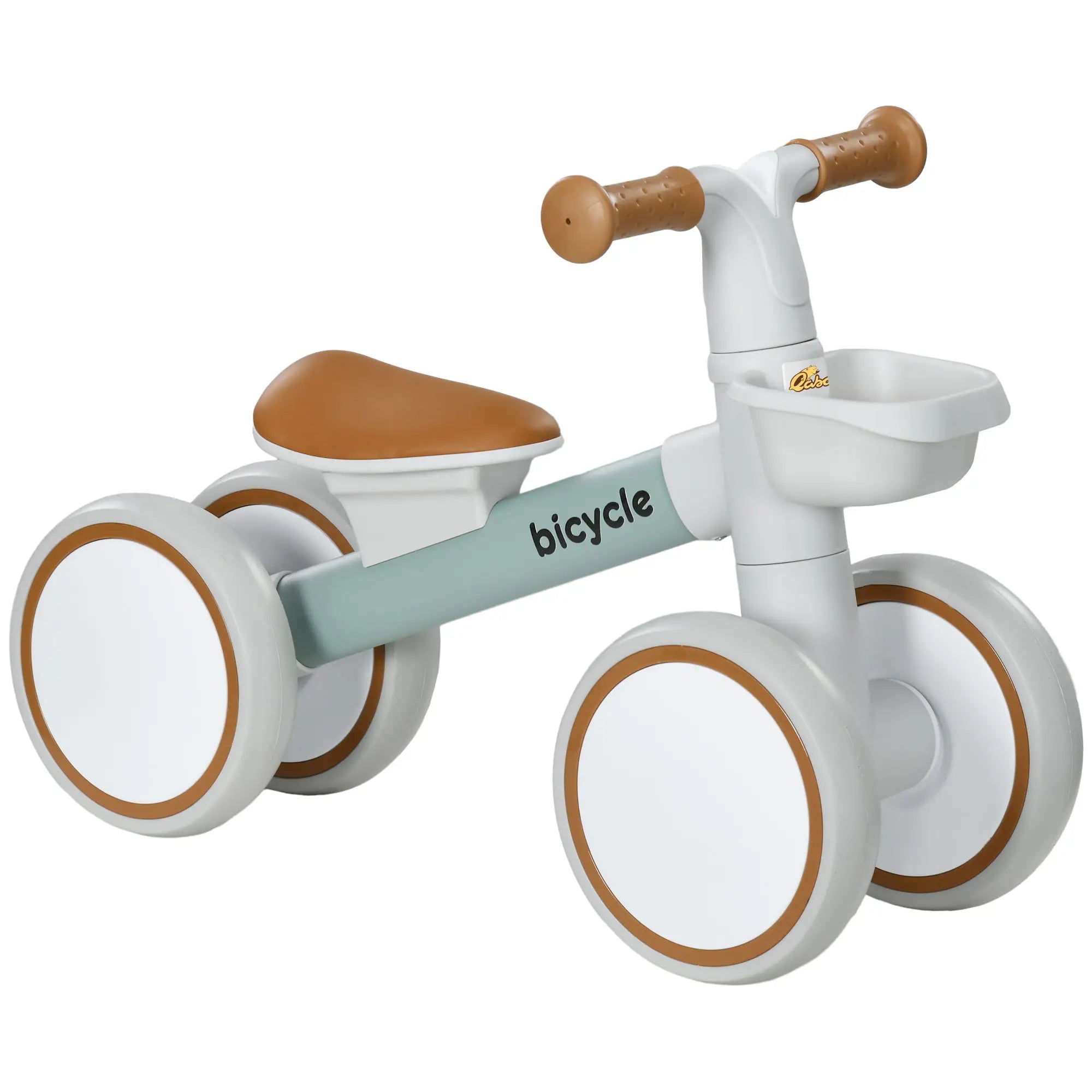 Toddler Balance Bike, Adjustable Seat, Removable Basket, 4 Silent Wheels, Green Riding & Rocking Toys at Gallery Canada