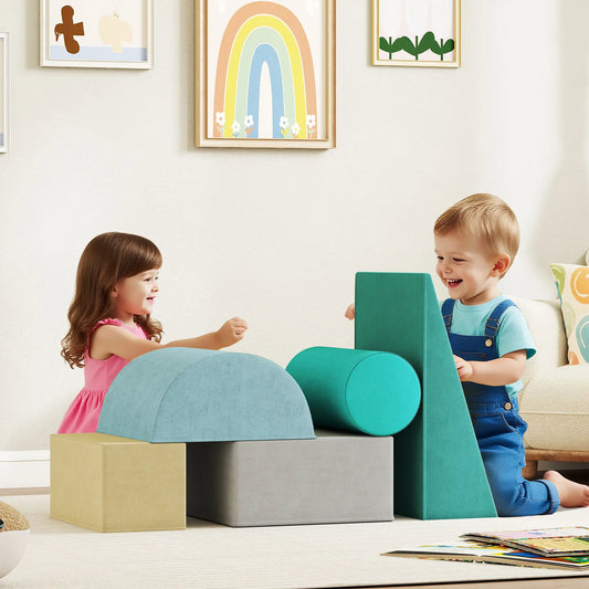 Toddler Climbing Toy, Removable Cover, Indoor Play Set, Blue/Green Kids Gym & Playmats Green, Light Grey, Navy Blue, Light Blue, Beige at Gallery Canada