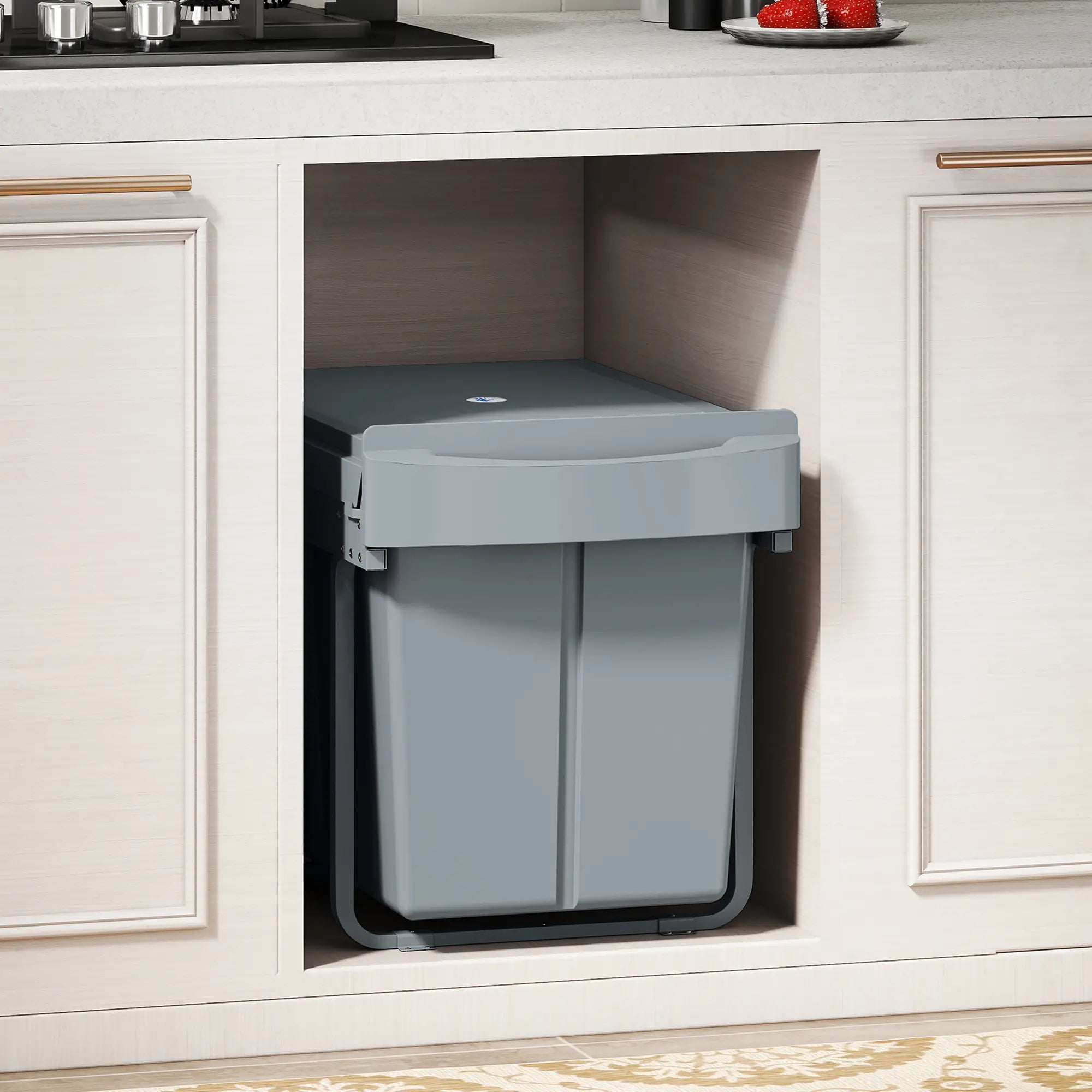 Pull Out Trash Can Under Cabinet, 10.6 Gallon, Grey Household Supplies at Gallery Canada