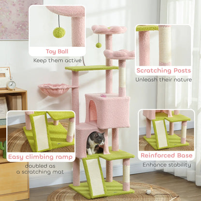Flower Cat Tree, Sisal Scratching Posts, Multi-Level Tower, Pink Cat Trees at Gallery Canada