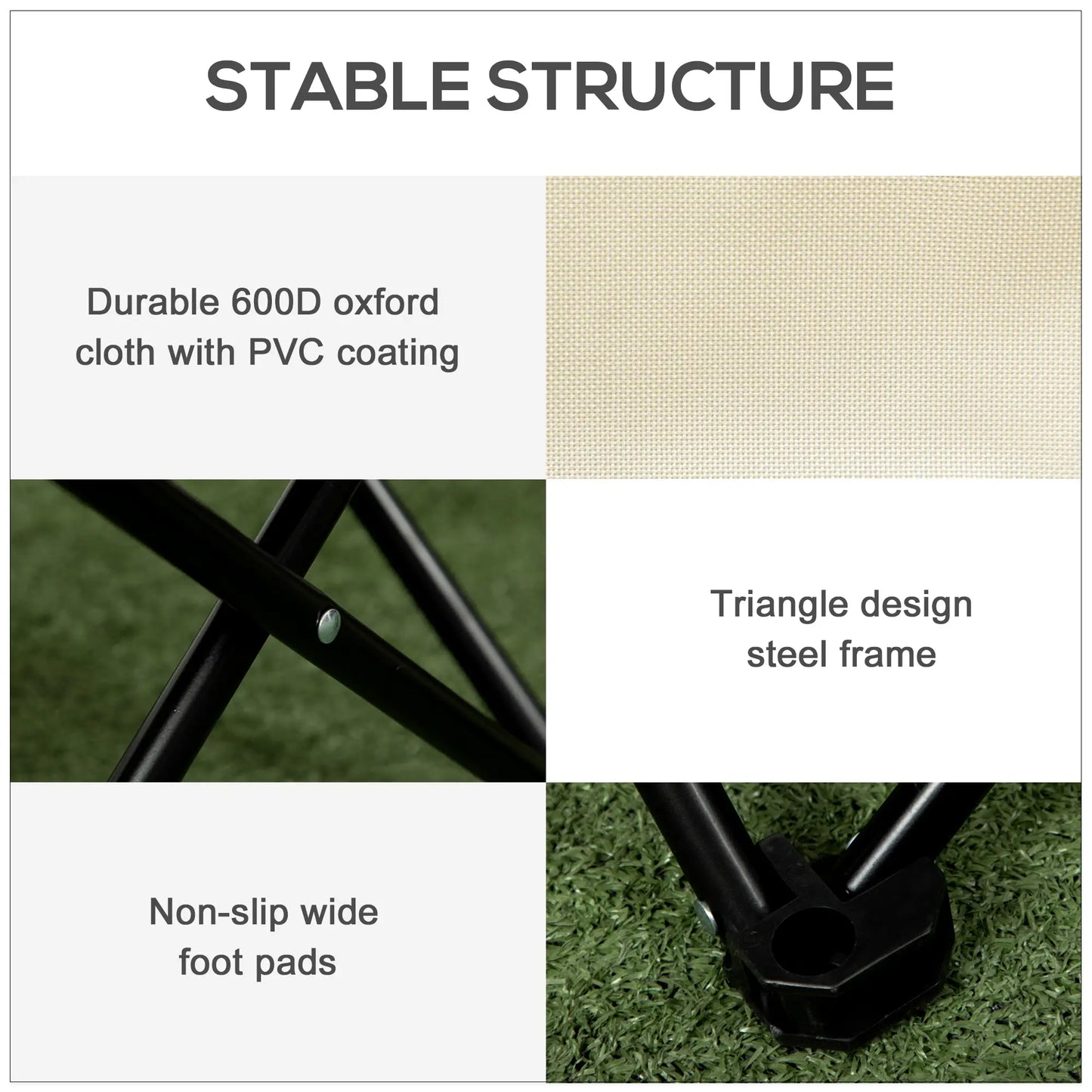 Portable Camping Chair, Lightweight Folding with Carry Bag, Side Pocket, White Picnic Tables & Camping Chairs at Gallery Canada