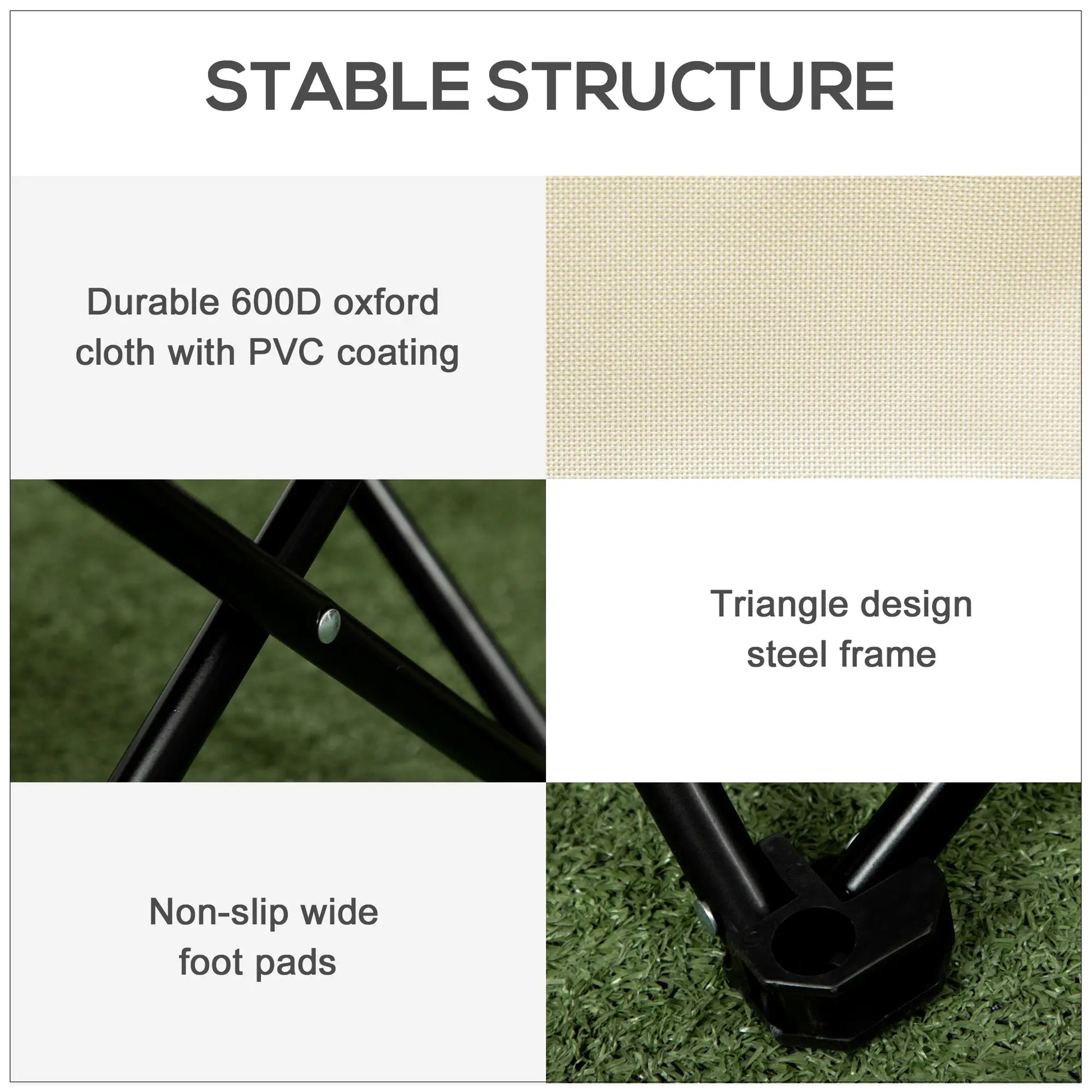 Portable Camping Chair, Lightweight Folding with Carry Bag, Side Pocket, White Picnic Tables & Camping Chairs at Gallery Canada