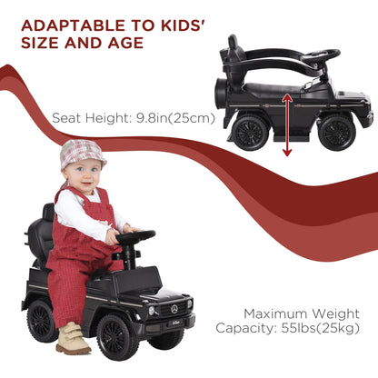 Licensed Push Car, 3-in-1 Toddler Sliding Car, Black Push Cars for Toddlers at Gallery Canada