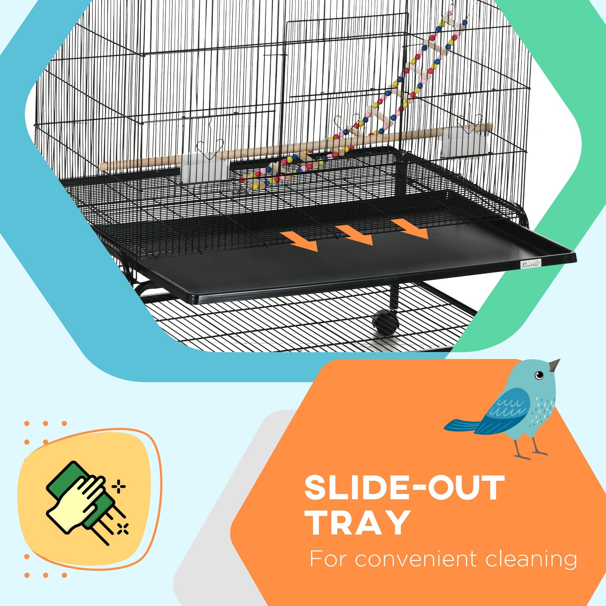 63" Bird Cage w/ Open Top for Budgies, Cockatiels, Lovebirds Finches, Stand, Toys, Removable Tray, Storage Shelf at Gallery Canada