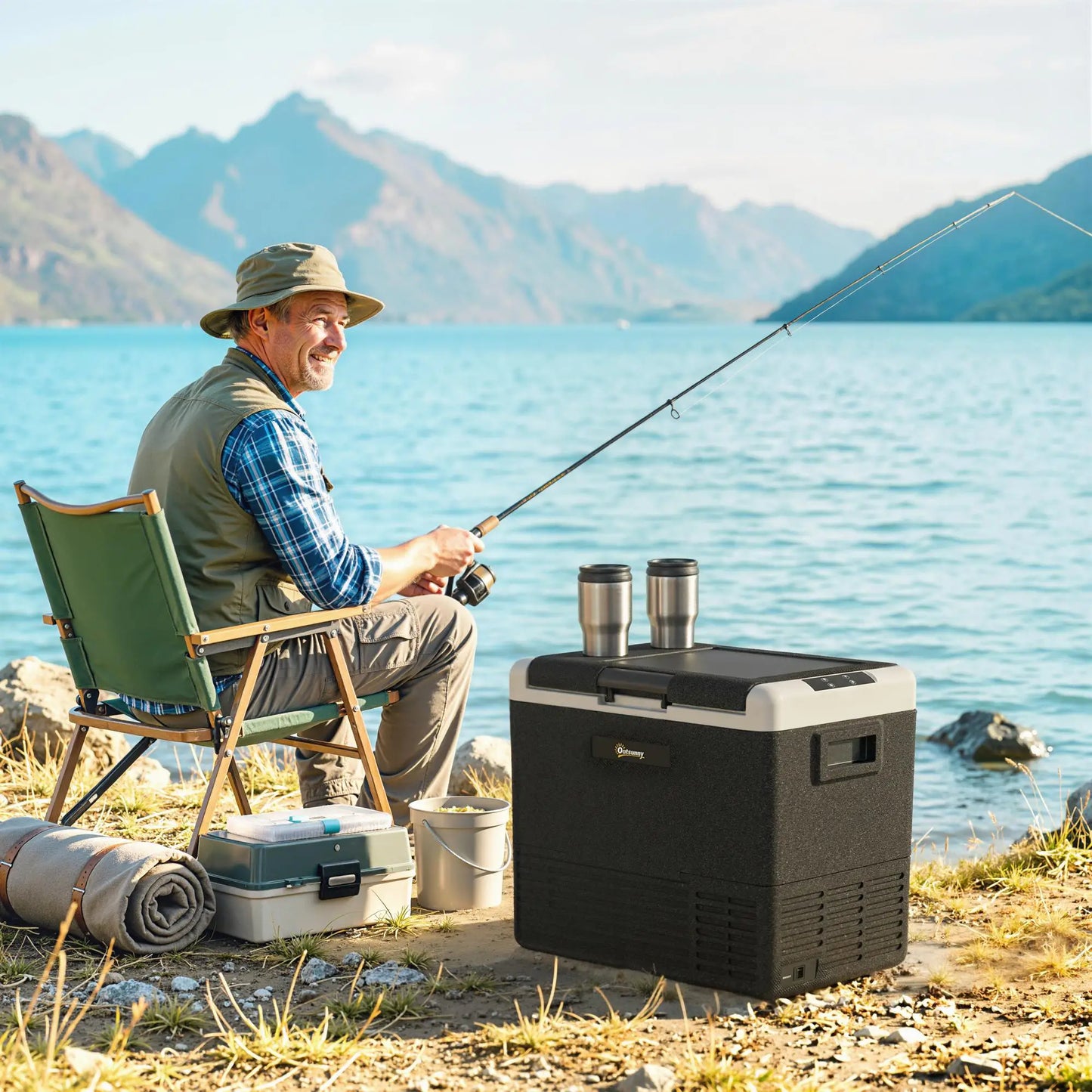 12 Volt Car Refrigerator, 53QT, -68-68 ℉, Portable Electric Cooler Car Coolers at Gallery Canada