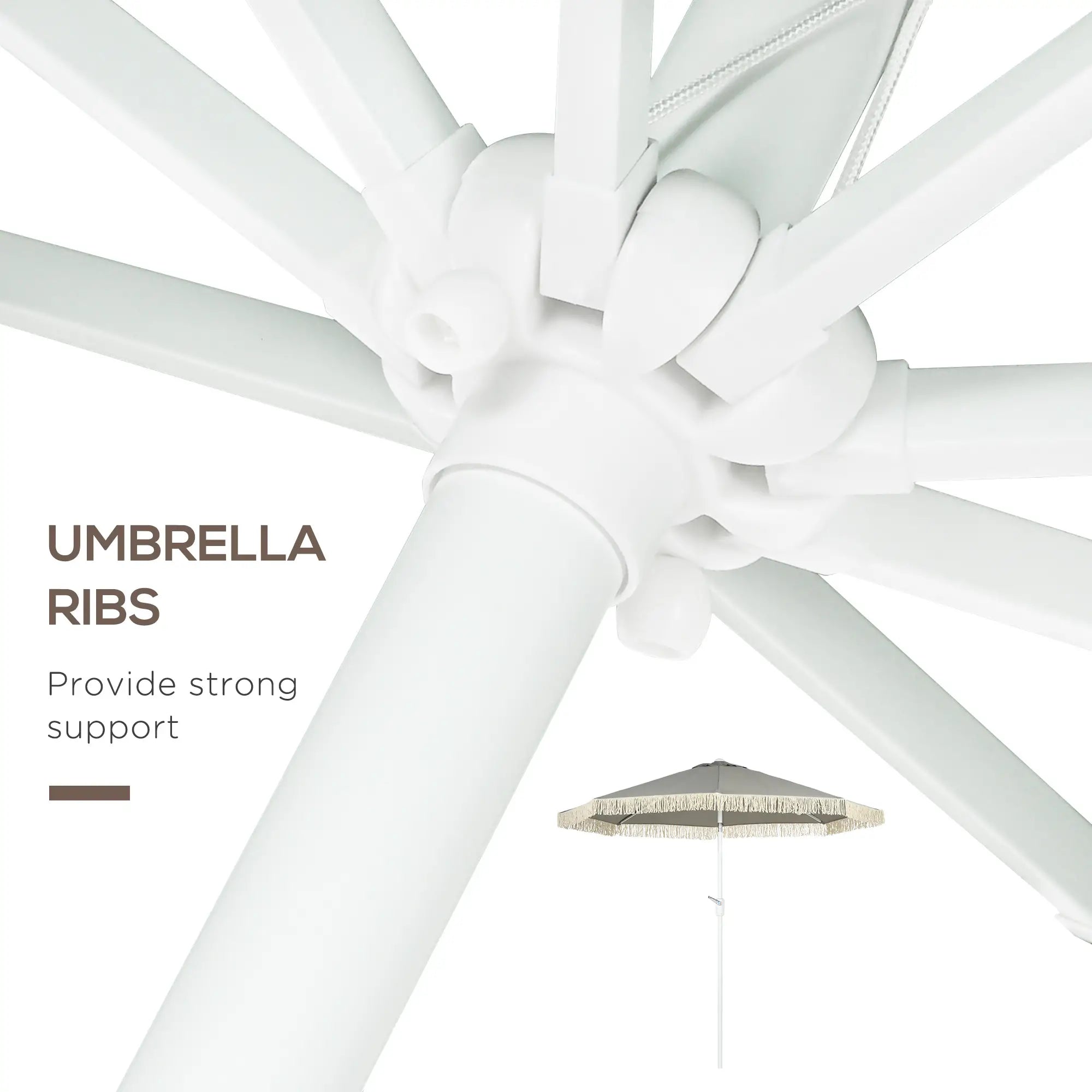 8.7 x 8.7 ft Outdoor Umbrella, Tilt Vent, Patio Parasol, Grey Sun Umbrellas at Gallery Canada