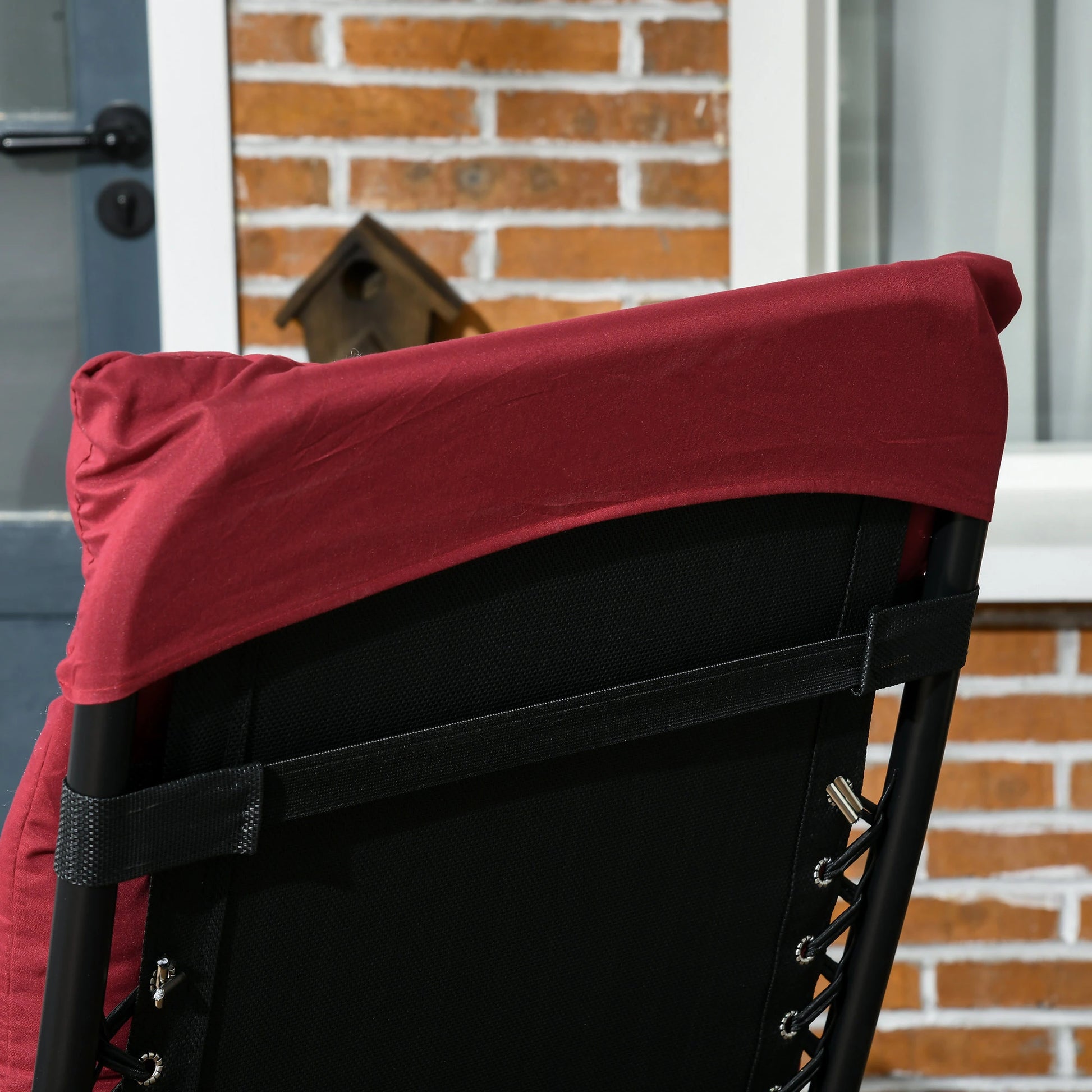 Folding Garden Chairs Set of 2, Reclining Zero Gravity, Wine Red Lounger Chairs at Gallery Canada