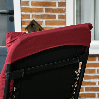 Folding Garden Chairs Set of 2, Reclining Zero Gravity, Wine Red Lounger Chairs at Gallery Canada