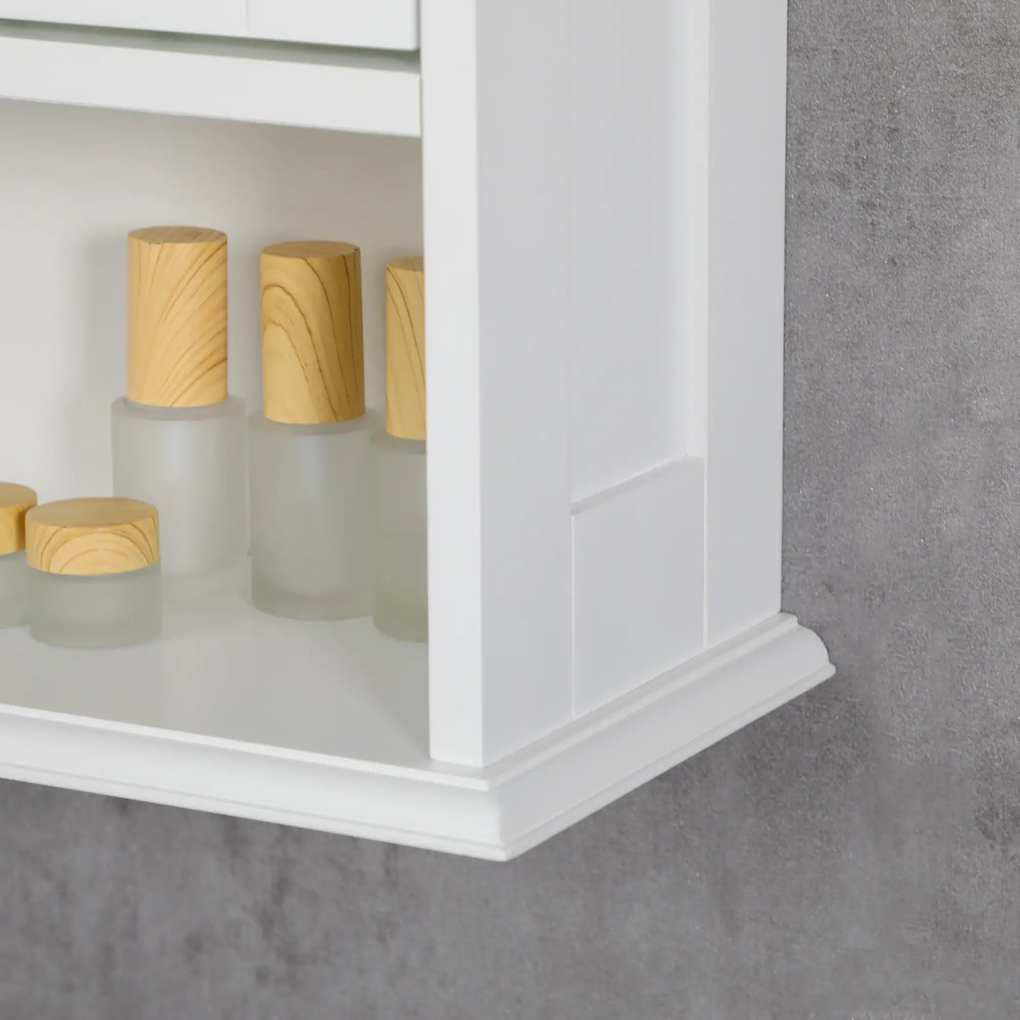 Modern Wall Mount Bathroom Cabinet, Storage Organizer with 2 Door Cabinet and Open Shelf, White Wall Mounted Cabinets at Gallery Canada