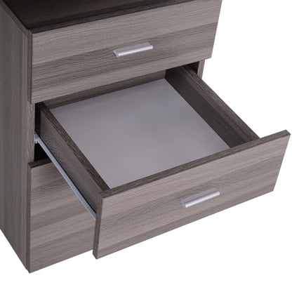 47" Computer Desk, Metal Frame, Reversible Drawers, Dark Wood Grain Writing Desks at Gallery Canada