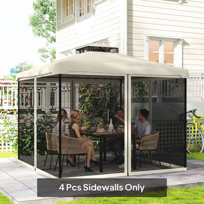Replacement Mosquito Netting, 10' x 10', Cream White, Black Gazebo Sidewalls at Gallery Canada