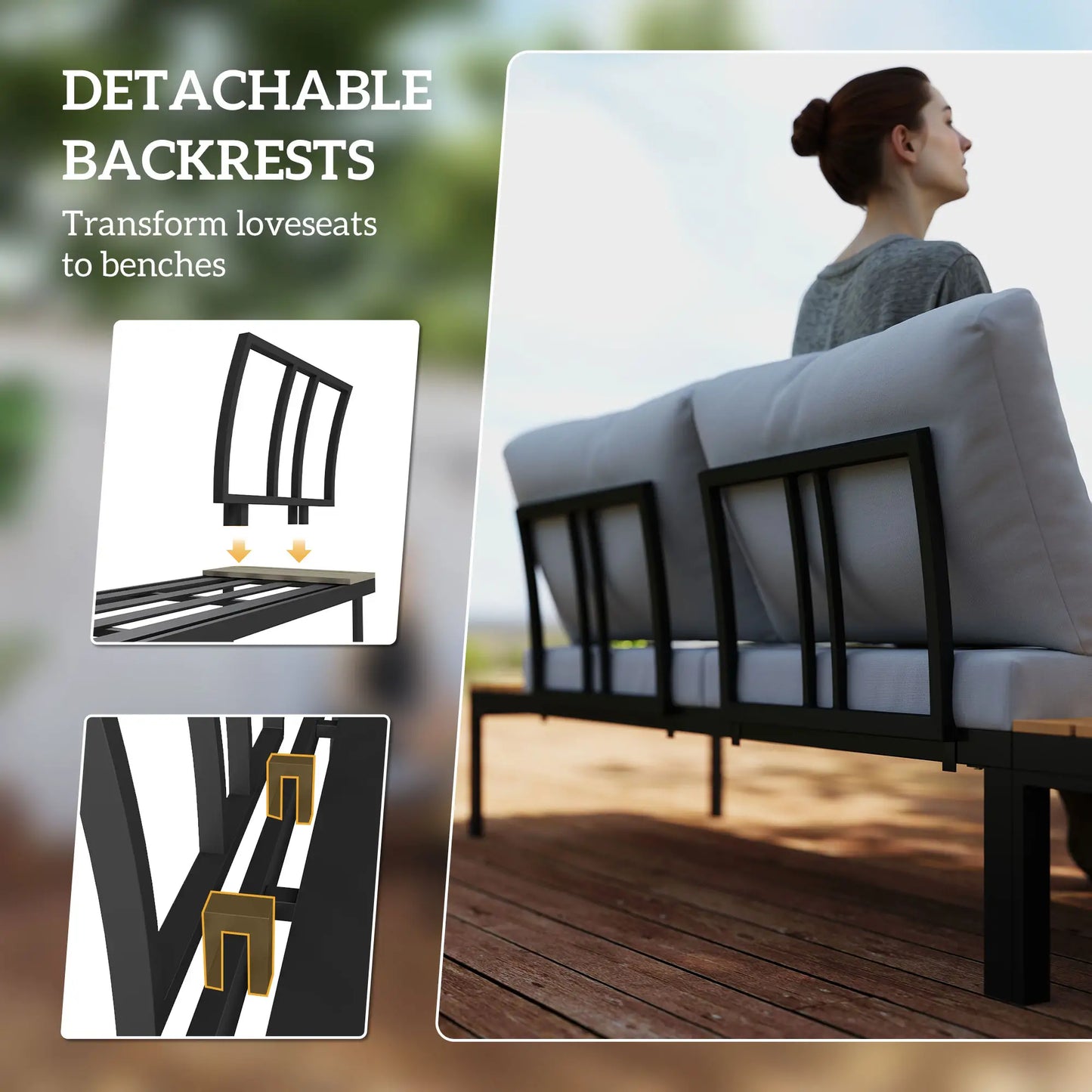 4 Piece L Shaped Garden Set, 4 Seater Outdoor Corner, Teak Patio Furniture Sets at Gallery Canada