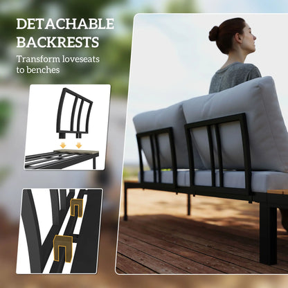 4 Piece L Shaped Garden Set, 4 Seater Outdoor Corner, Teak Patio Furniture Sets at Gallery Canada