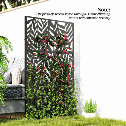 Metal Outdoor Privacy Screen, 72" x 38", Black Side Awnings at Gallery Canada