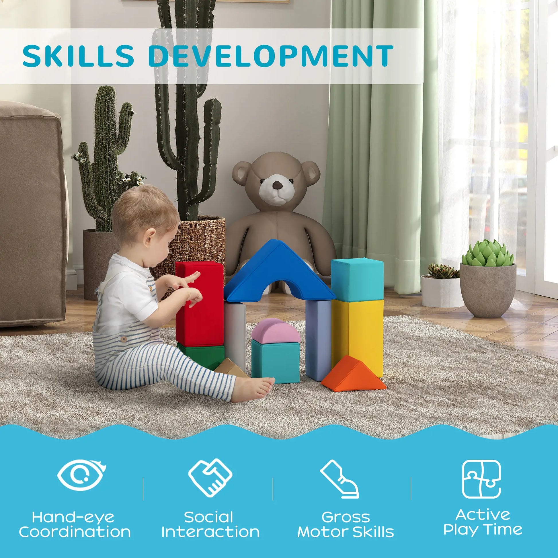 11 Piece Soft Play Equipment, for Kids 6-72 Months, Dark Baby Gym & Playmats at Gallery Canada