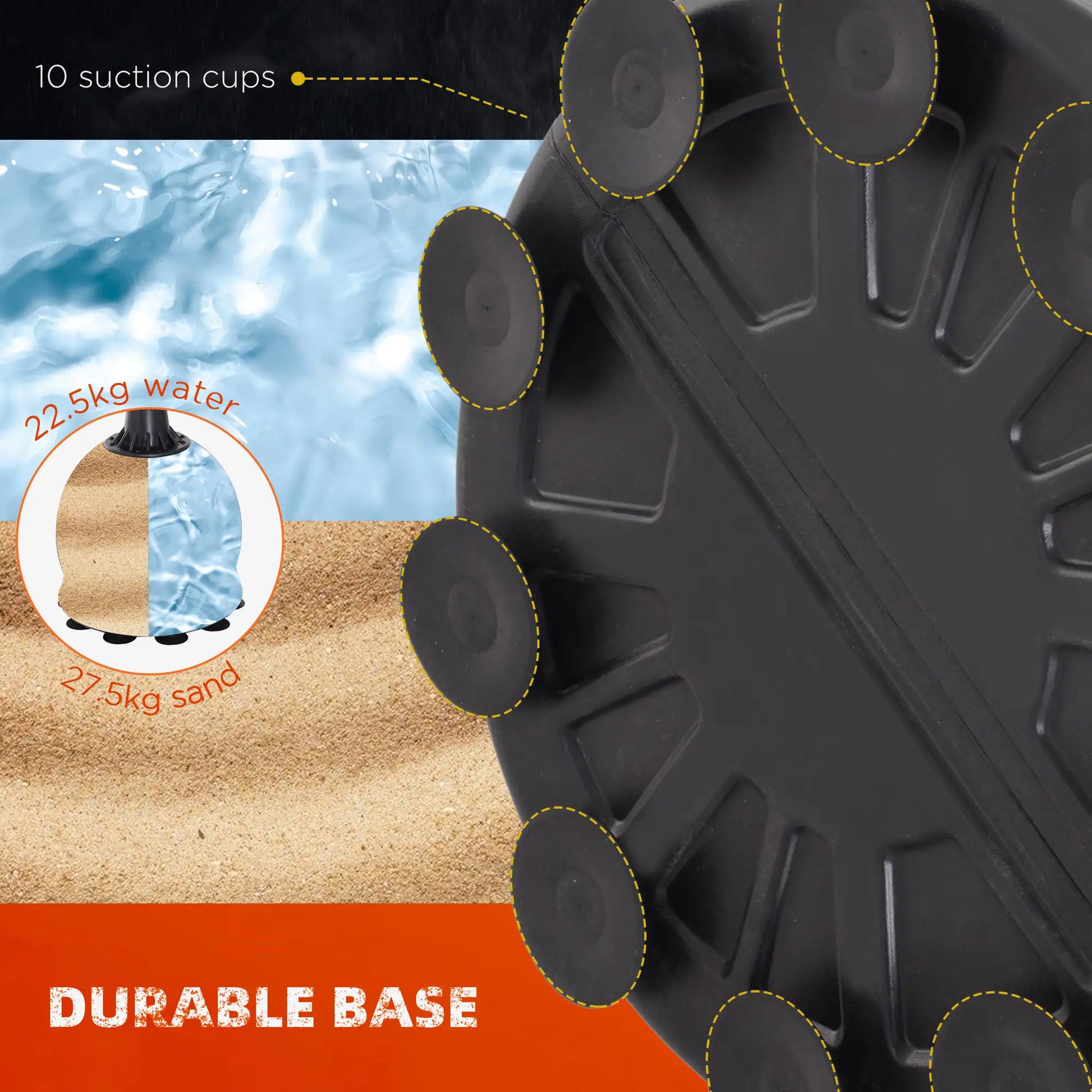 65" Freestanding Punching Bag, Refilled Base, Suction Cups, Black Punching Bag Hangers at Gallery Canada