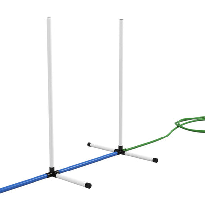 2PCs Dog Agility Kit, Weave Poles, Spray Tube, Whistle, Carry Bag, White Dog Agility Training Equipment at Gallery Canada