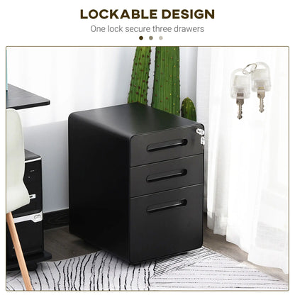 Lockable File Cabinet, Steel Filing Cabinet on Wheels for Legal, A4, Letter Size, Home Office Office Cabinets & Cupboards at Gallery Canada