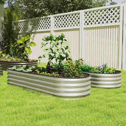 2Pcs Galvanized 6x2x1 ft Raised Garden Bed, Silver Galvanized Planter Boxes at Gallery Canada
