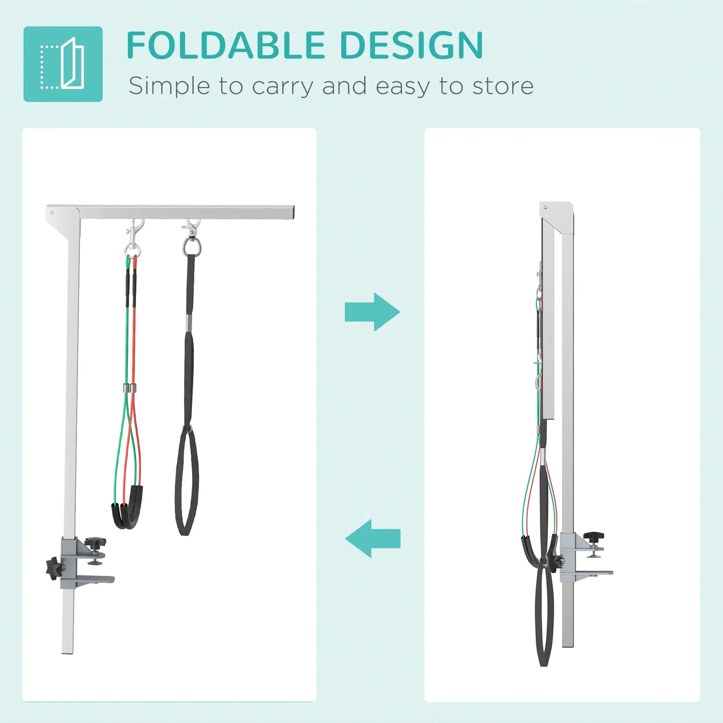 Adjustable Pet Grooming Arm With Clamp, Haunch Holders, Grooming Loop, Sliver Dog Grooming Tables at Gallery Canada