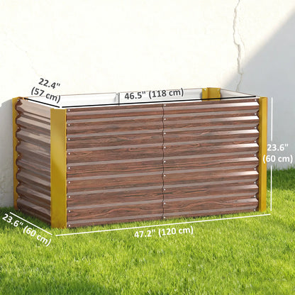 Set of 2 Galvanized Metal Planters, 4' x 2' x 2', Distressed Dark Brown, Dark Brown Raised Garden Beds at Gallery Canada