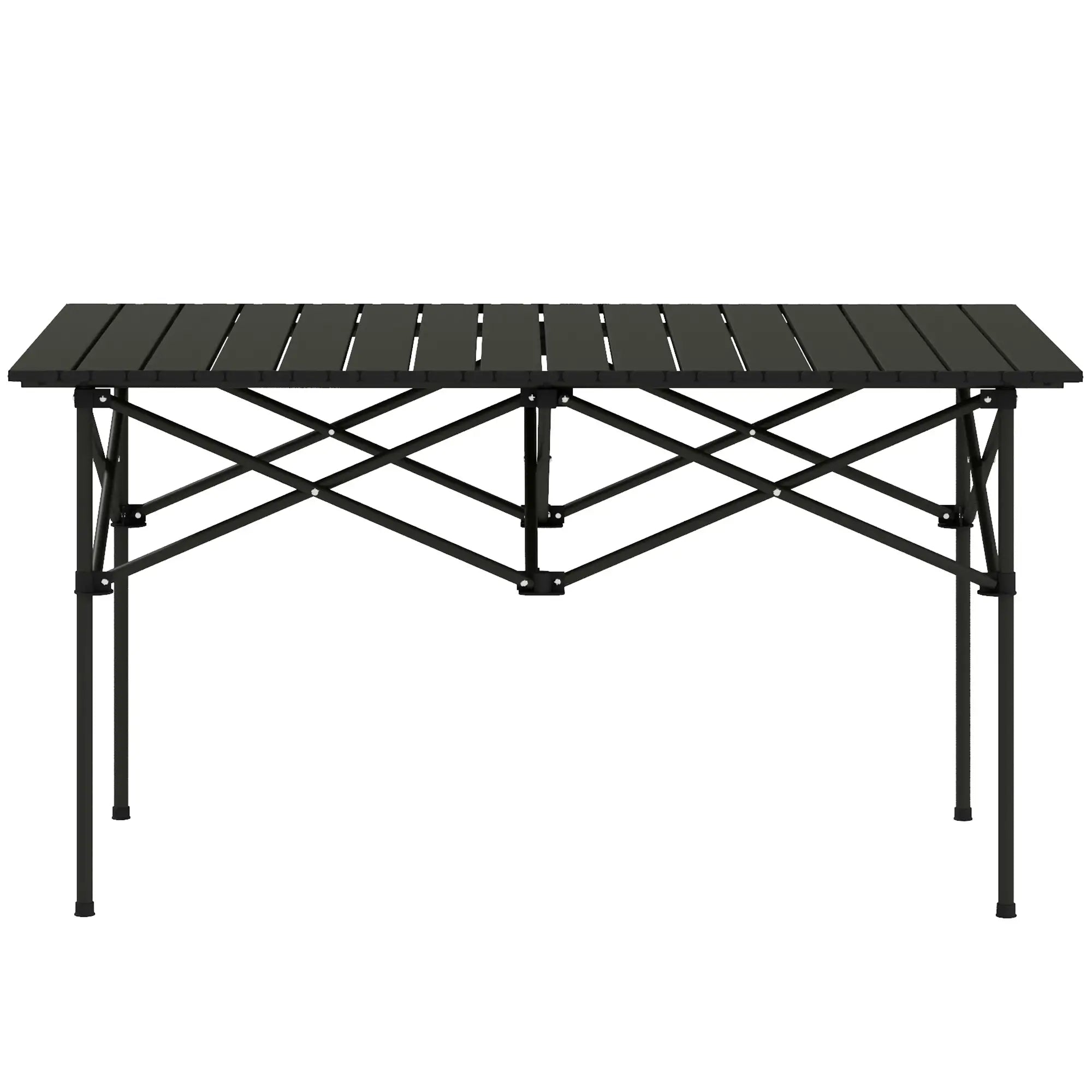 Folding Camping Table, Roll up Top, Carry Bag, Portable, Black Picnic Tables & Camping Chairs Black at Gallery Canada