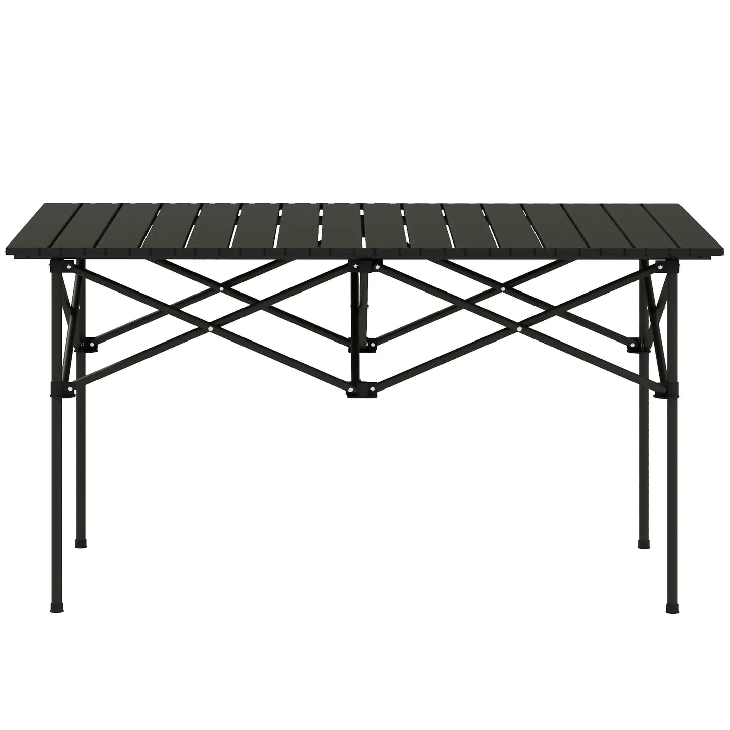 Folding Camping Table, Roll up Top, Carry Bag, Portable, Black Picnic Tables & Camping Chairs Black at Gallery Canada