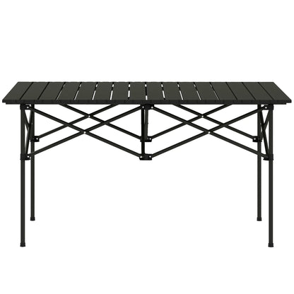 Folding Camping Table, Roll up Top, Carry Bag, Portable, Black Picnic Tables & Camping Chairs Black at Gallery Canada