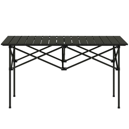 Folding Camping Table, Roll up Top, Carry Bag, Portable, Black