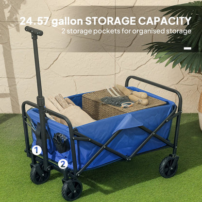Heavy Duty Collapsible Folding Garden Cart, Universal Wheels, Blue Bike Cargo Trailers at Gallery Canada