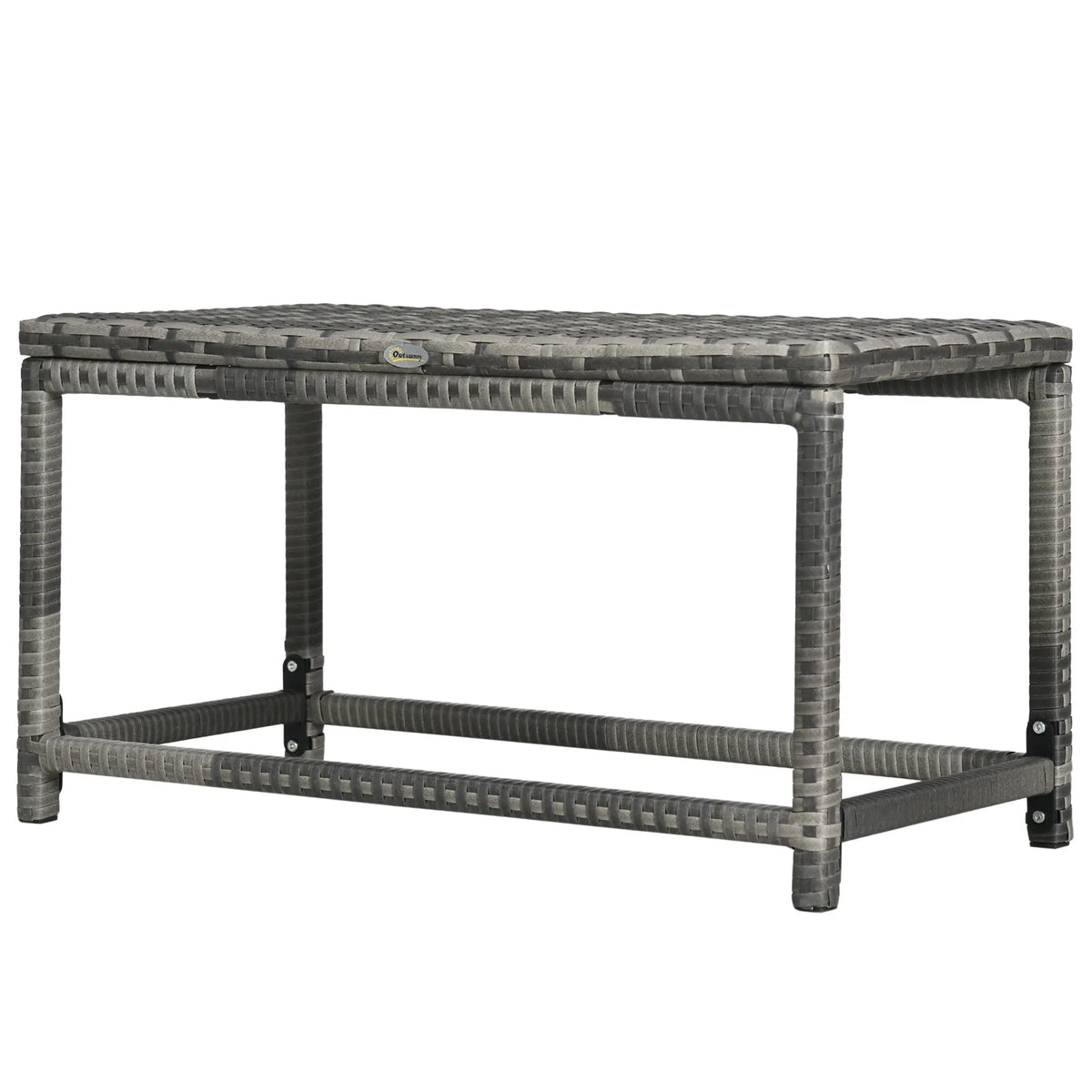 Patio Rattan End Table, Outdoor Side Table Mixed Grey, Grey Patio Side Tables Mixed Grey at Gallery Canada