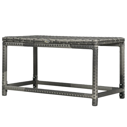 Patio Rattan End Table, Outdoor Side Table Mixed Grey, Grey Patio Side Tables Mixed Grey at Gallery Canada