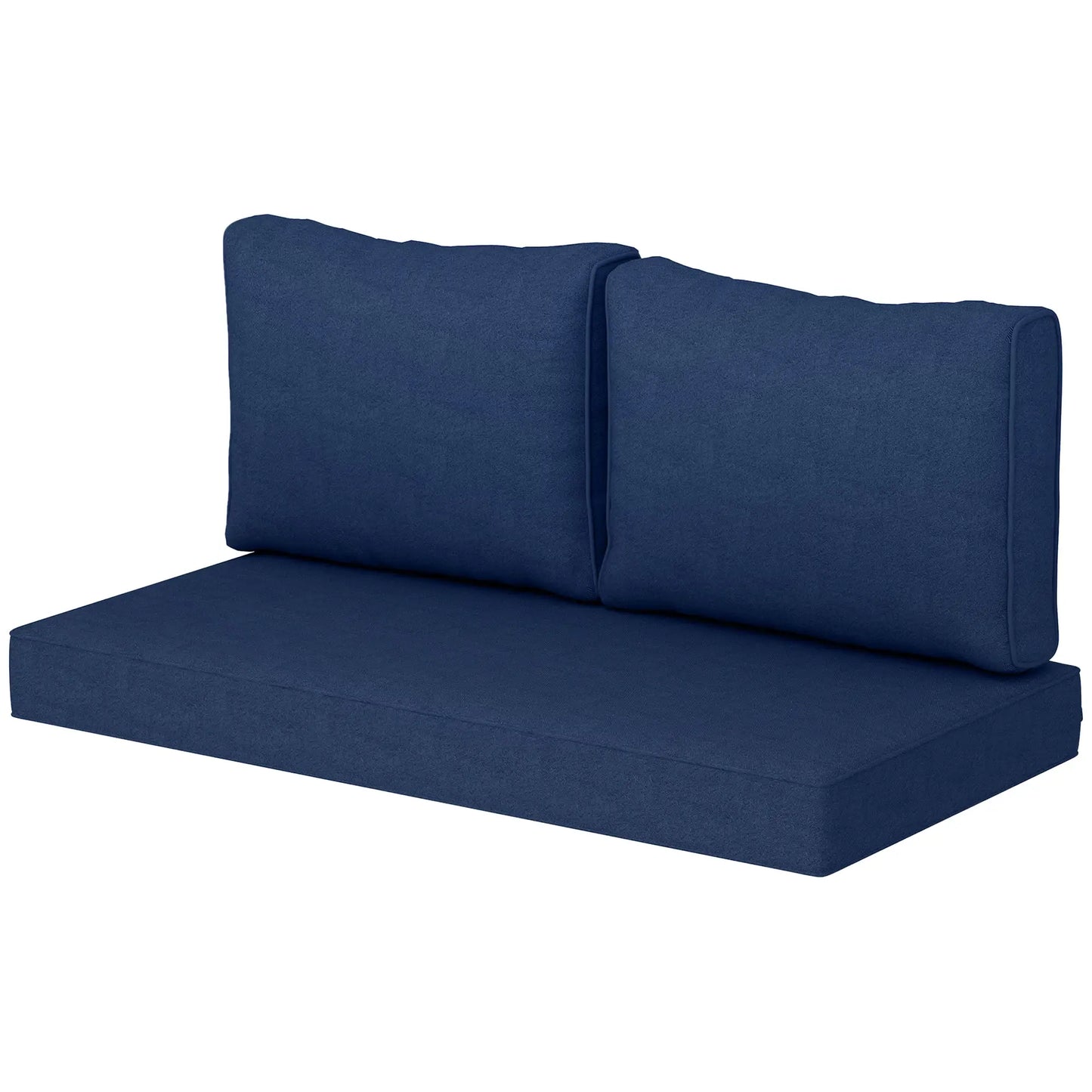 2 Seater Outdoor Seat Cushions with Backrest, Fade-Resistant, Navy Blue Patio Chair Cushions Navy Blue at Gallery Canada