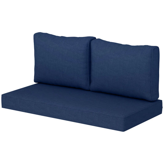 2 Seater Outdoor Seat Cushions with Backrest, Fade-Resistant, Navy Blue Patio Chair Cushions Navy Blue at Gallery Canada