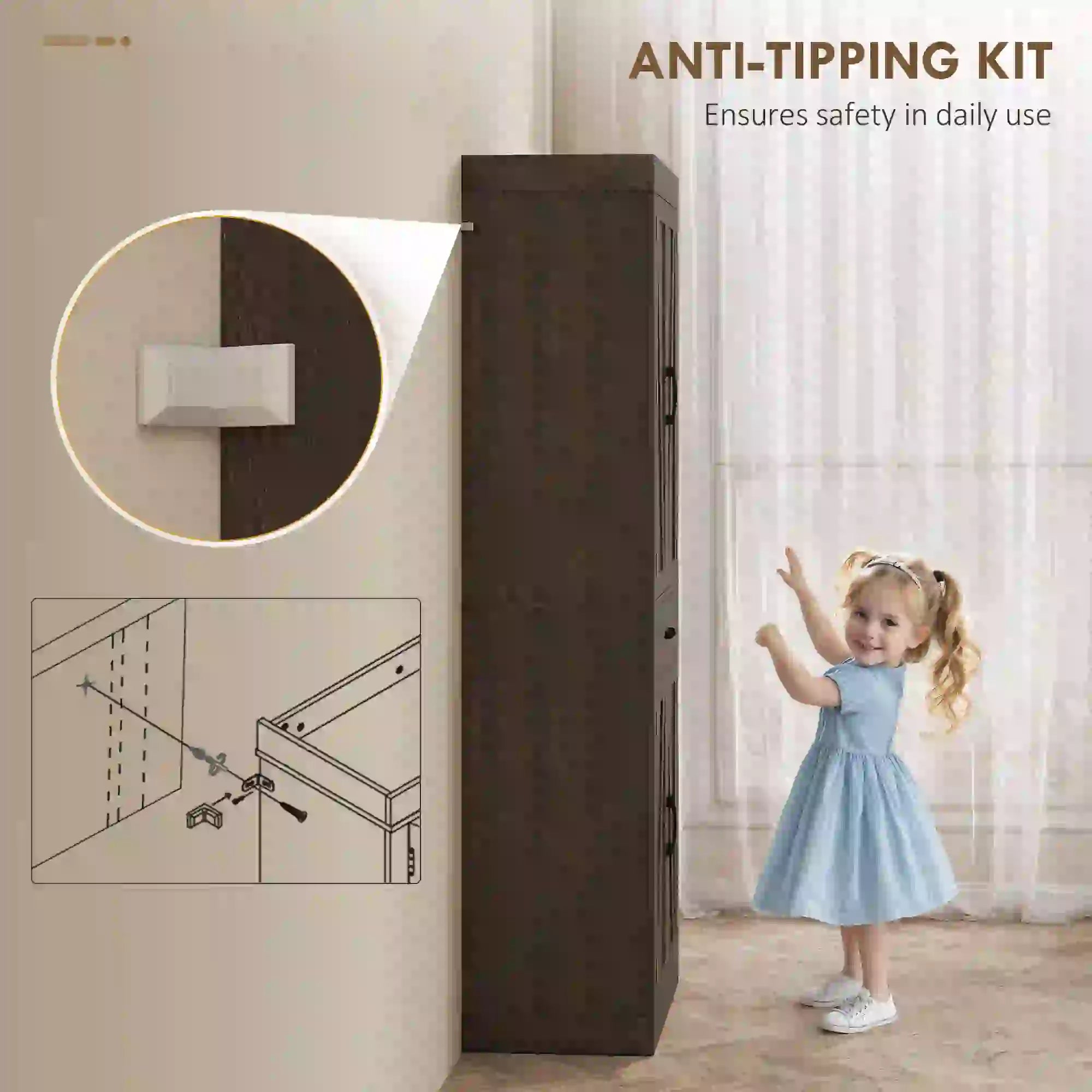 72 Inch Kitchen Pantry Cabinet, Farmhouse Storage, 4 Barn Doors, Brown Kitchen Pantry Cabinets at Gallery Canada